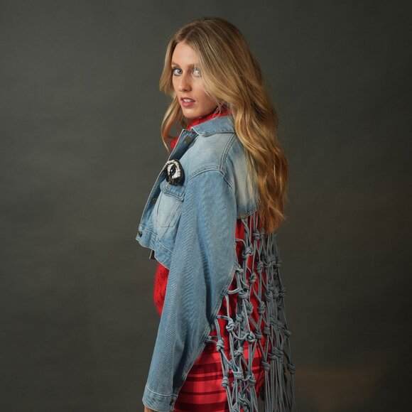 Unique Upcycled Denim Jacket, Street Style, Harajuku, Casual, Oversized, Size S - Picture 4 of 11